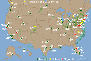 National Airport Delays Map