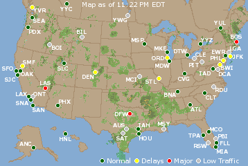 National Airport Delays Map