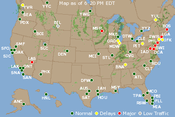 National Airport Delays Map
