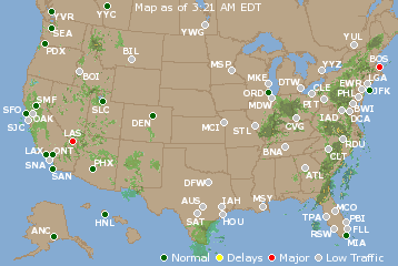 National Airport Delays Map