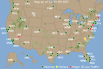 National Airport Delays Map