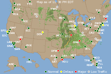 National Airport Delays Map
