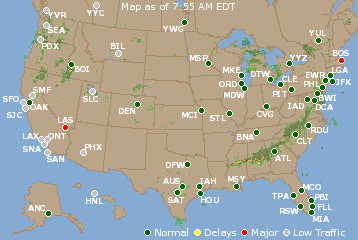 National Airport Delays Map