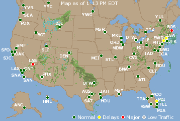 National Airport Delays Map