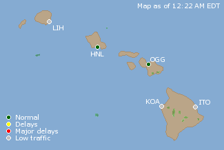 Hawaii U.S. Airport Delays Map