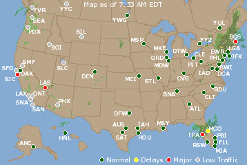National Airport Delays Map