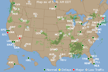 National Airport Delays Map