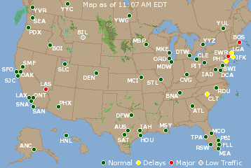 National Airport Delays Map