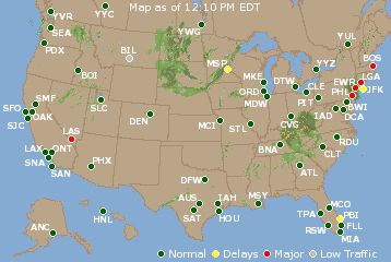 National Airport Delays Map