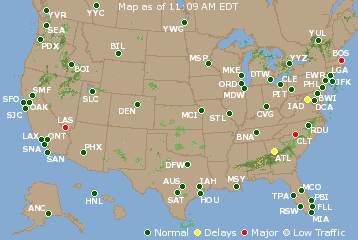 National Airport Delays Map