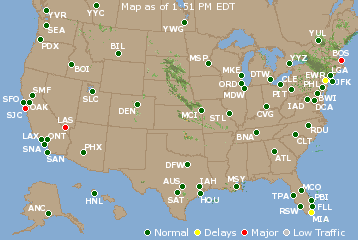 National Airport Delays Map
