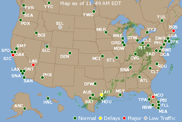 National Airport Delays Map