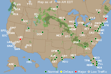 National Airport Delays Map