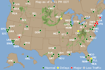 National Airport Delays Map