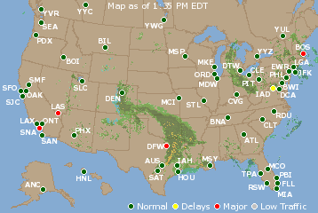 National Airport Delays Map