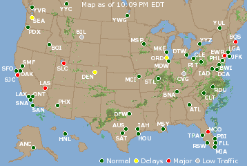 National Airport Delays Map