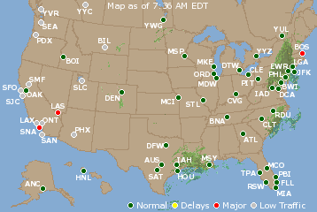 National Airport Delays Map