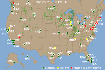 National Airport Delays Map