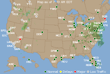 National Airport Delays Map