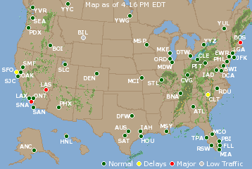 National Airport Delays Map