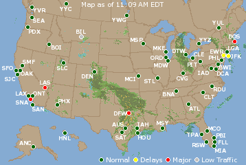 National Airport Delays Map