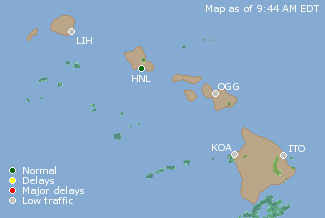 Hawaii U.S. Airport Delays Map