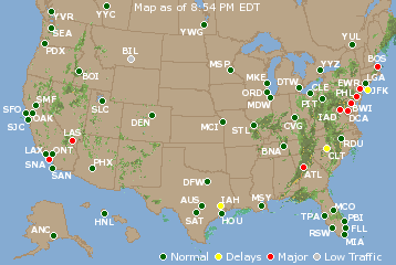 National Airport Delays Map