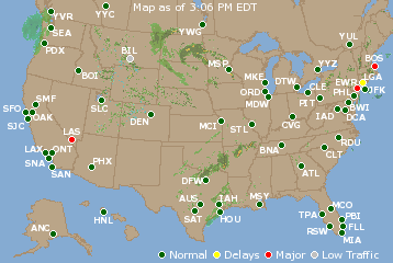 National Airport Delays Map