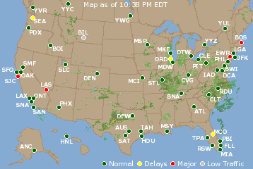 National Airport Delays Map