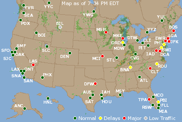 National Airport Delays Map