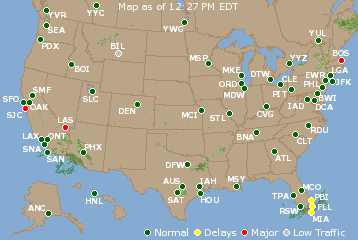 National Airport Delays Map
