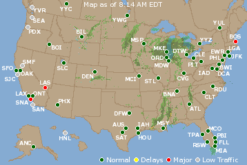 National Airport Delays Map