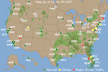 National Airport Delays Map