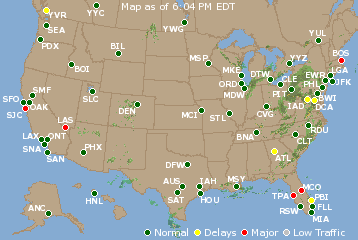 National Airport Delays Map