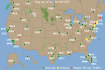National Airport Delays Map