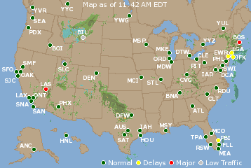 National Airport Delays Map