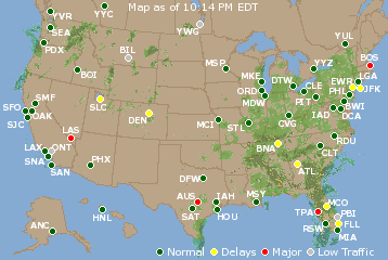 National Airport Delays Map