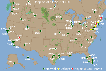 National Airport Delays Map