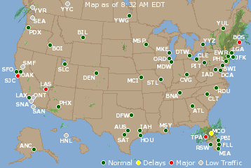National Airport Delays Map