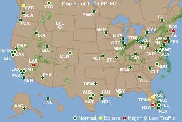 National Airport Delays Map