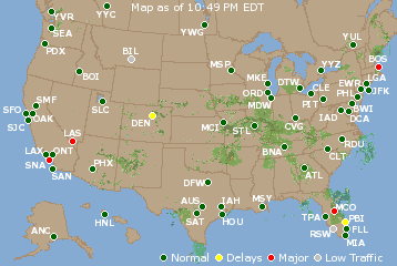 National Airport Delays Map
