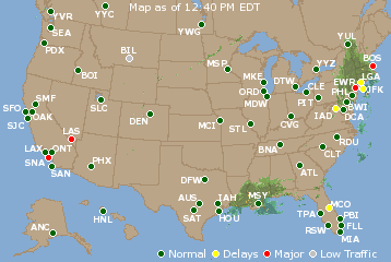 National Airport Delays Map