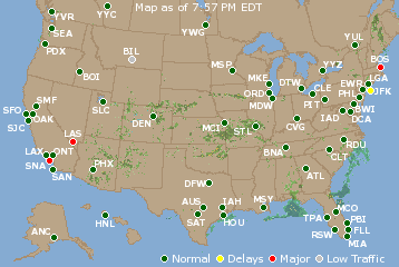 National Airport Delays Map