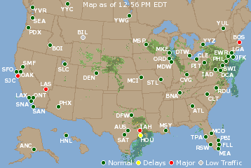 National Airport Delays Map