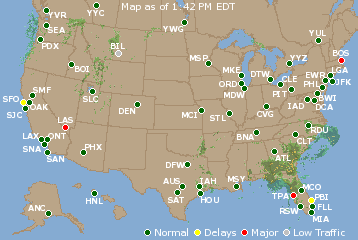 National Airport Delays Map