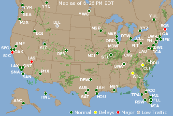 National Airport Delays Map