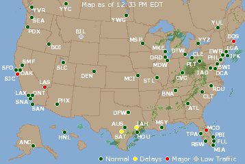 National Airport Delays Map