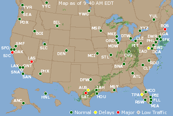 National Airport Delays Map