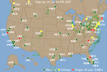 National Airport Delays Map
