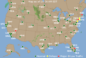 National Airport Delays Map